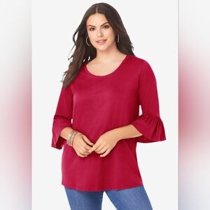 Roaman's 2X Red Shirt,  EUC